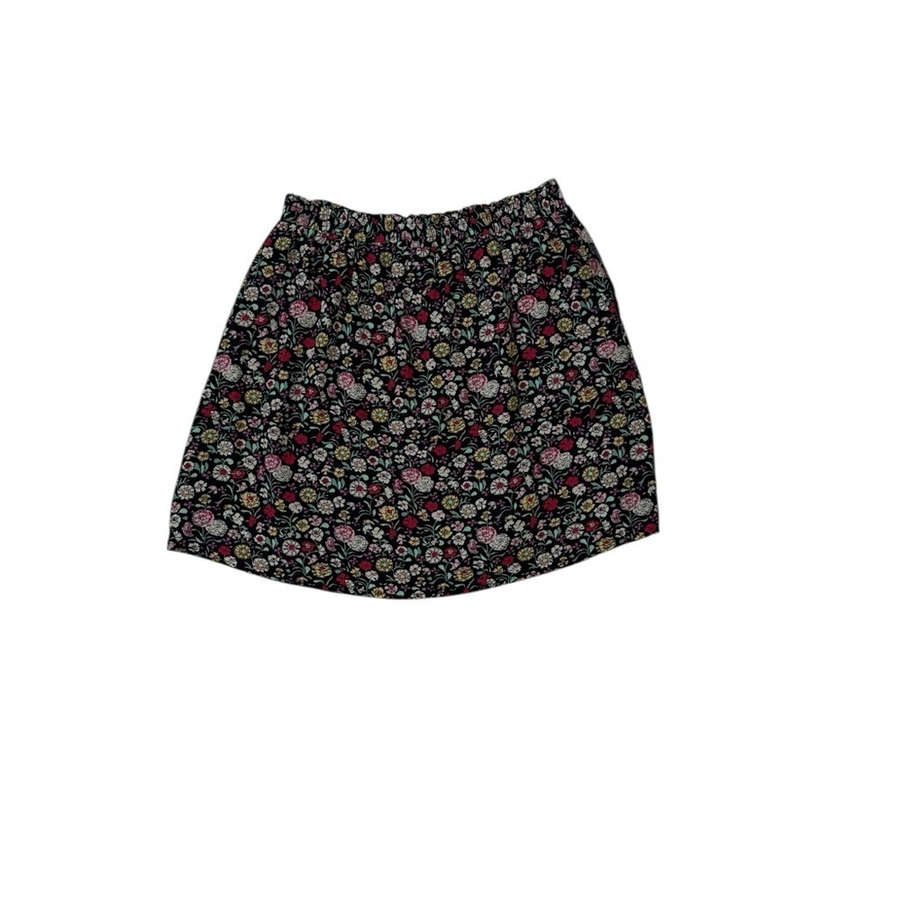 LOFT Black and Pink Mini Skirt Casual Floral Size MP